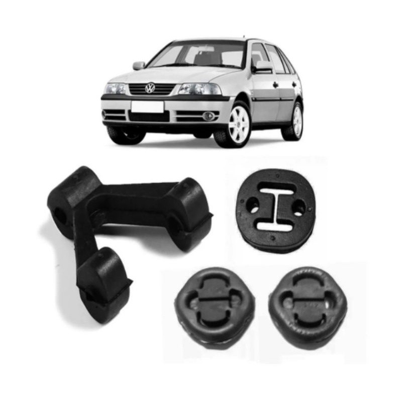 Coxim Escapamento Gol Parati Saveiro G3 G4 Kit com 4 Peças