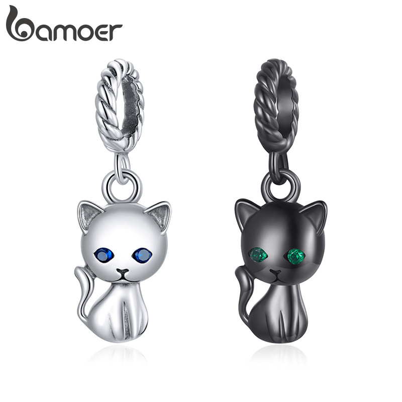 Bamoer Bead Pet Cat Pingente DIY Pulseira Colar Acessórios Para Presentes Femininos