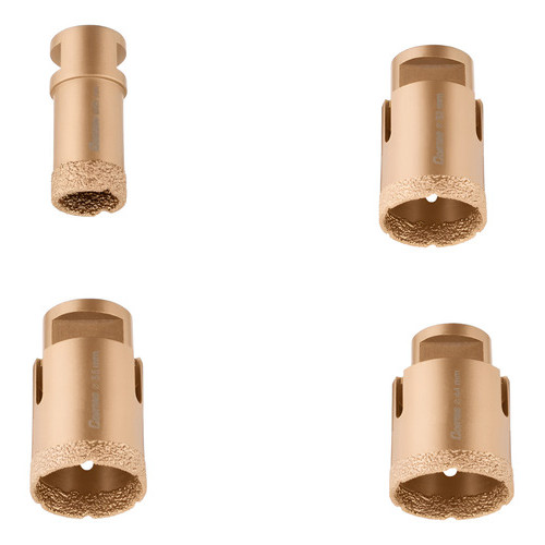 Kit 4 Serra Copo Diamantada Esm. 25 + 32 + 35+ 44 Mm Cortag