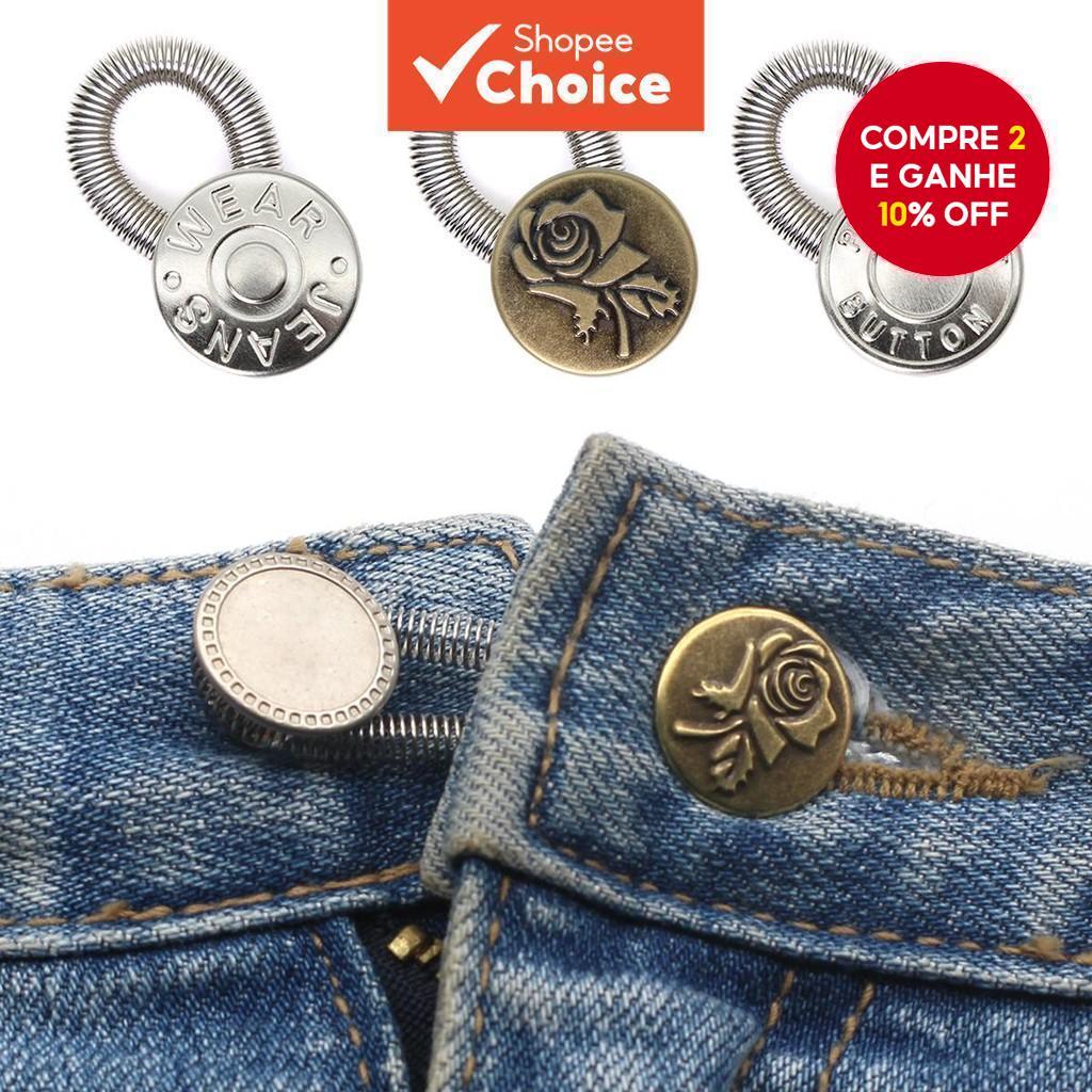 Mix 5 Peças Extensor De Botão Elástico Kit De Correção De Cintura Ajustável Substituição Jeans em Oferta na Shopee