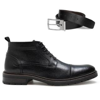 Bota CanoCurto Democrata Couro Garage Astro+Cinto Dupla Face em Oferta na Shopee
