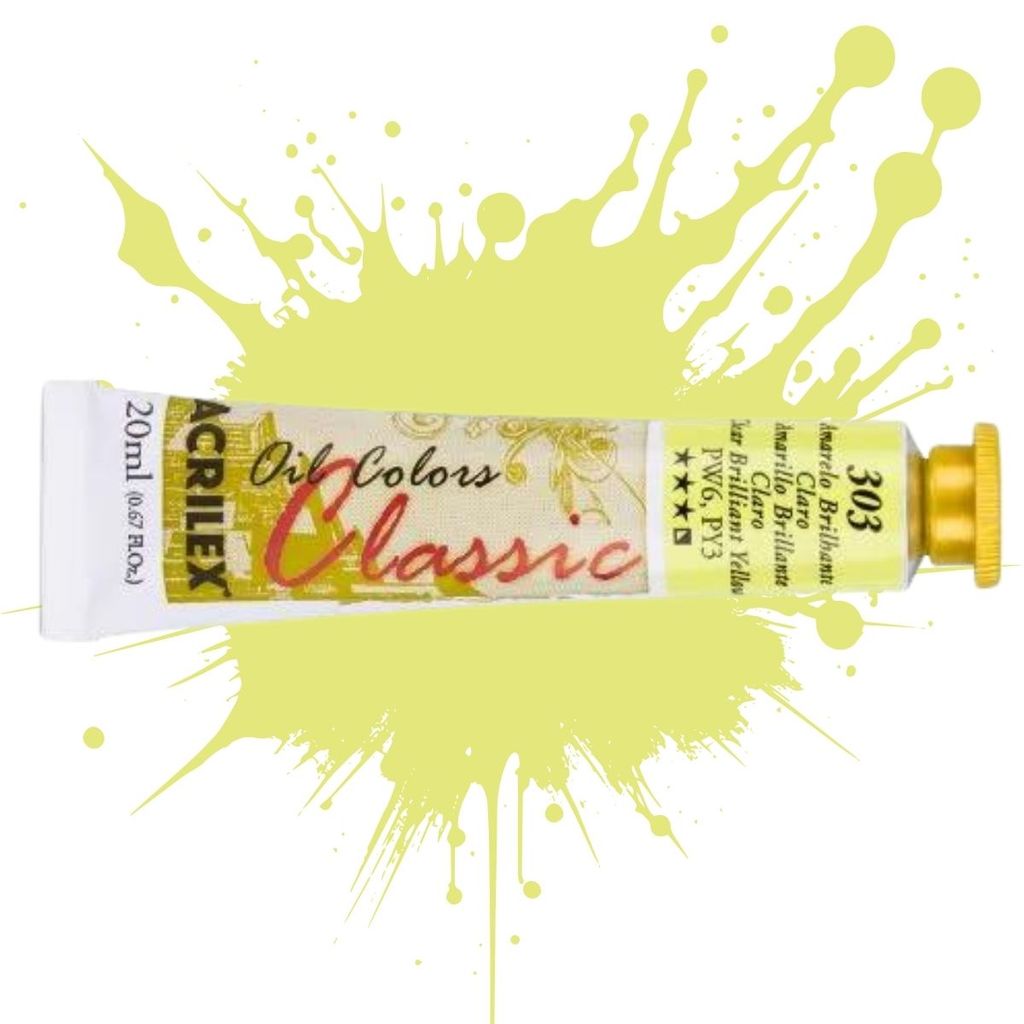 Tinta Oil Colors 20ml 303 - Amarelo Brilhante