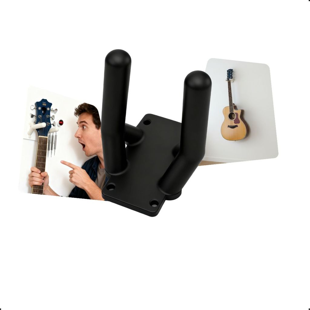 Suporte De Parede Para Violão e Guitarra Universal Em Plástico Resistente Com Fixação Por Parafuso