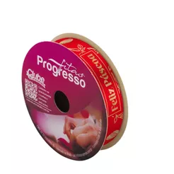 5 ROLO DE 10 METROS DE FITA CETIM 15 MM PÁSCOA VERMELHO 522 FITAS PROGRESSO (CHOCO)