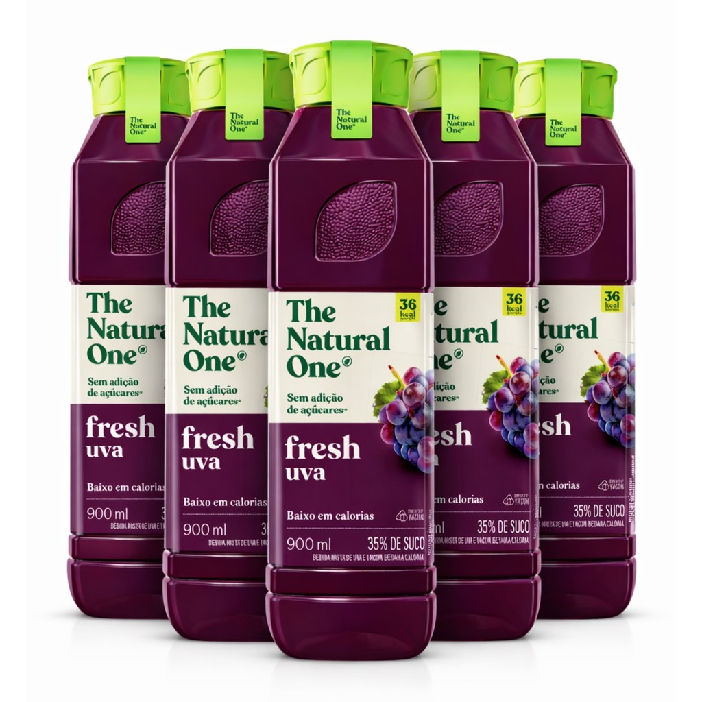 Kit 5 Suco Misto NATURAL ONE Uva Sem Ad. Açucar 900ml