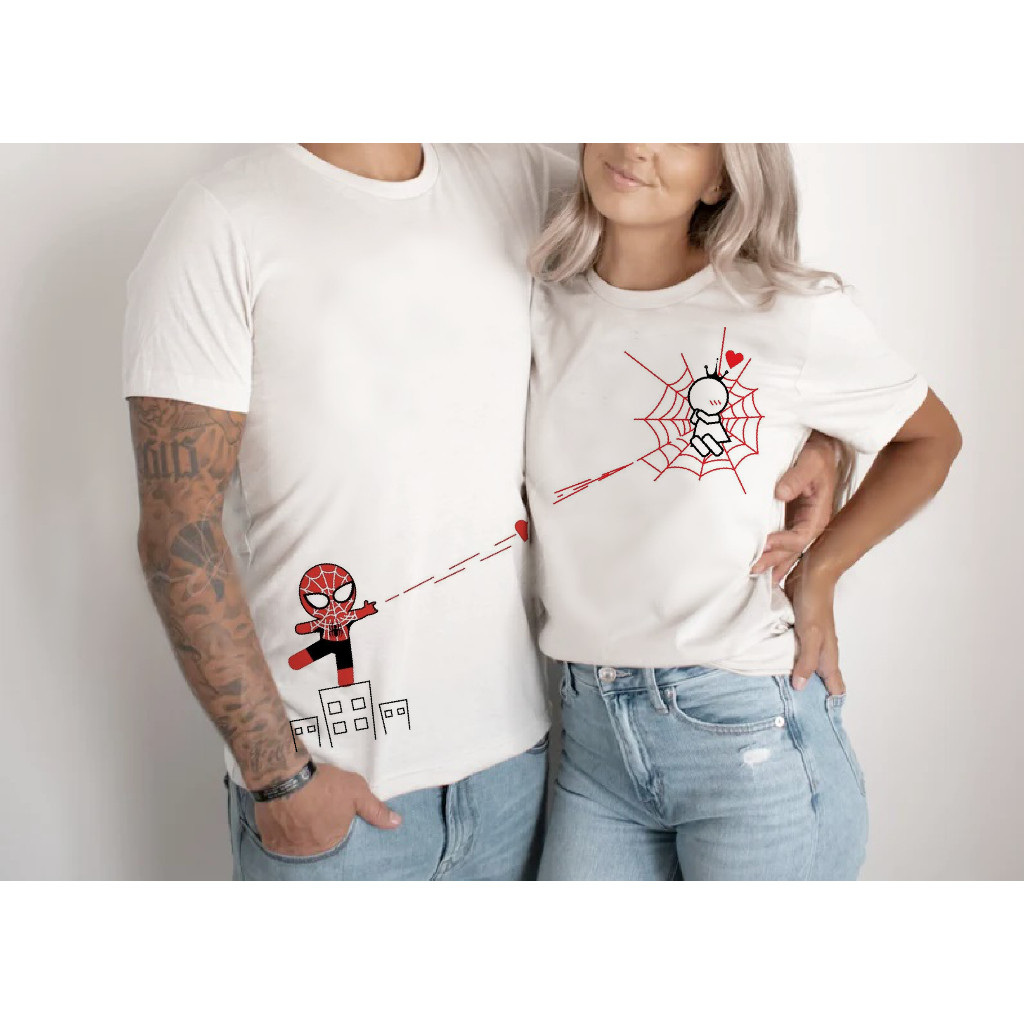 kit camiseta casal Estampa homem aranha, presente criativo namorado, namorados