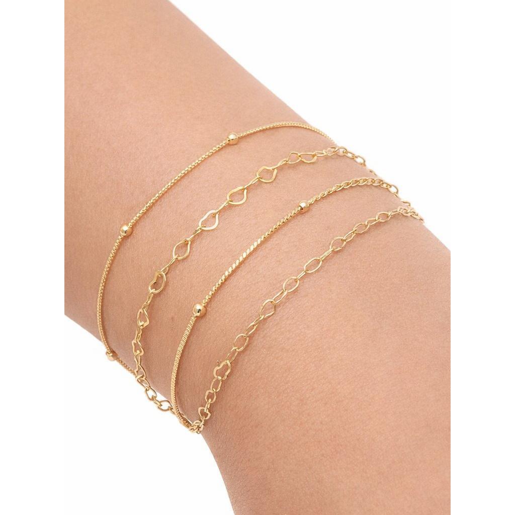 Kit pulseiras ouro 18k