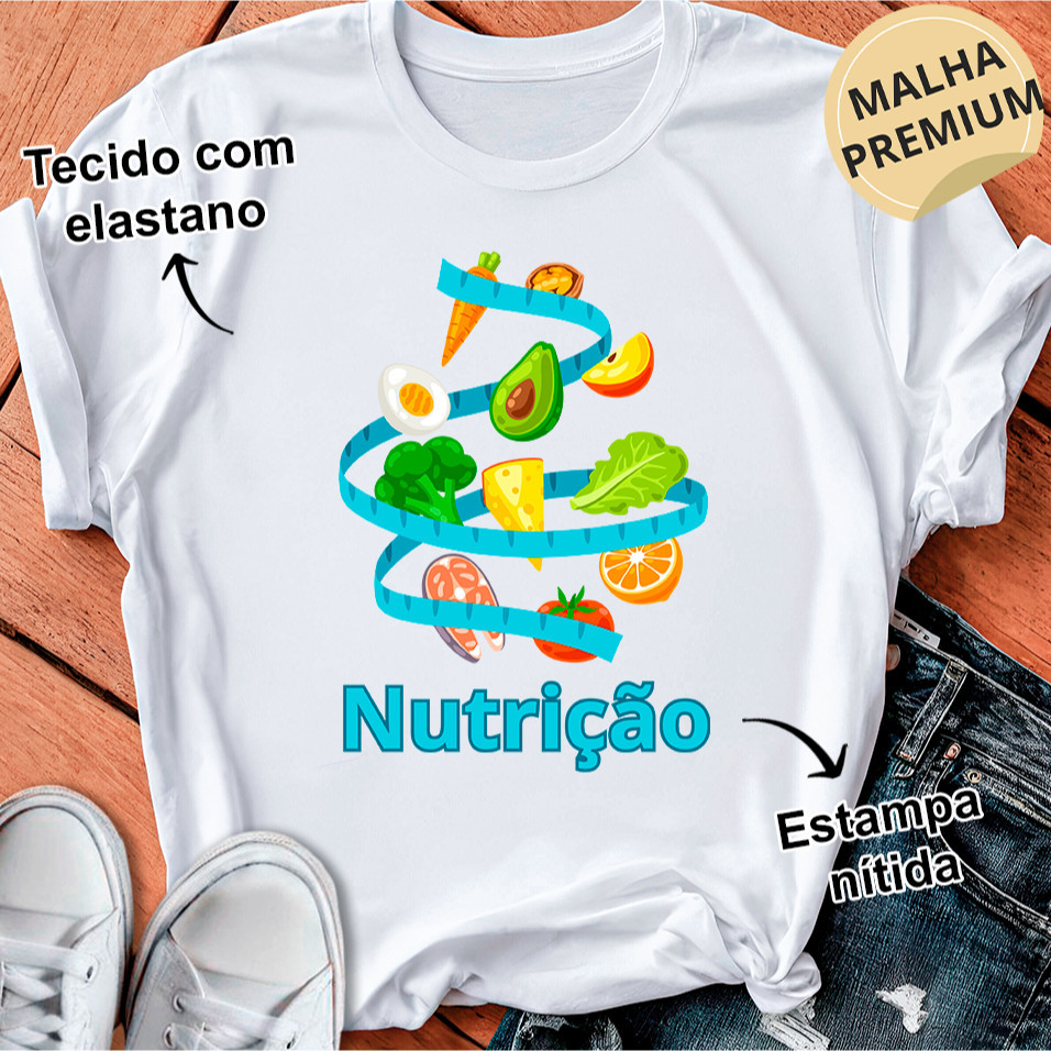 Camiseta Unissex em Algodão Camisa Linda Camiseta Unissex Nutrição Profissão Nutricionista Blusa Feminina e Masculina En