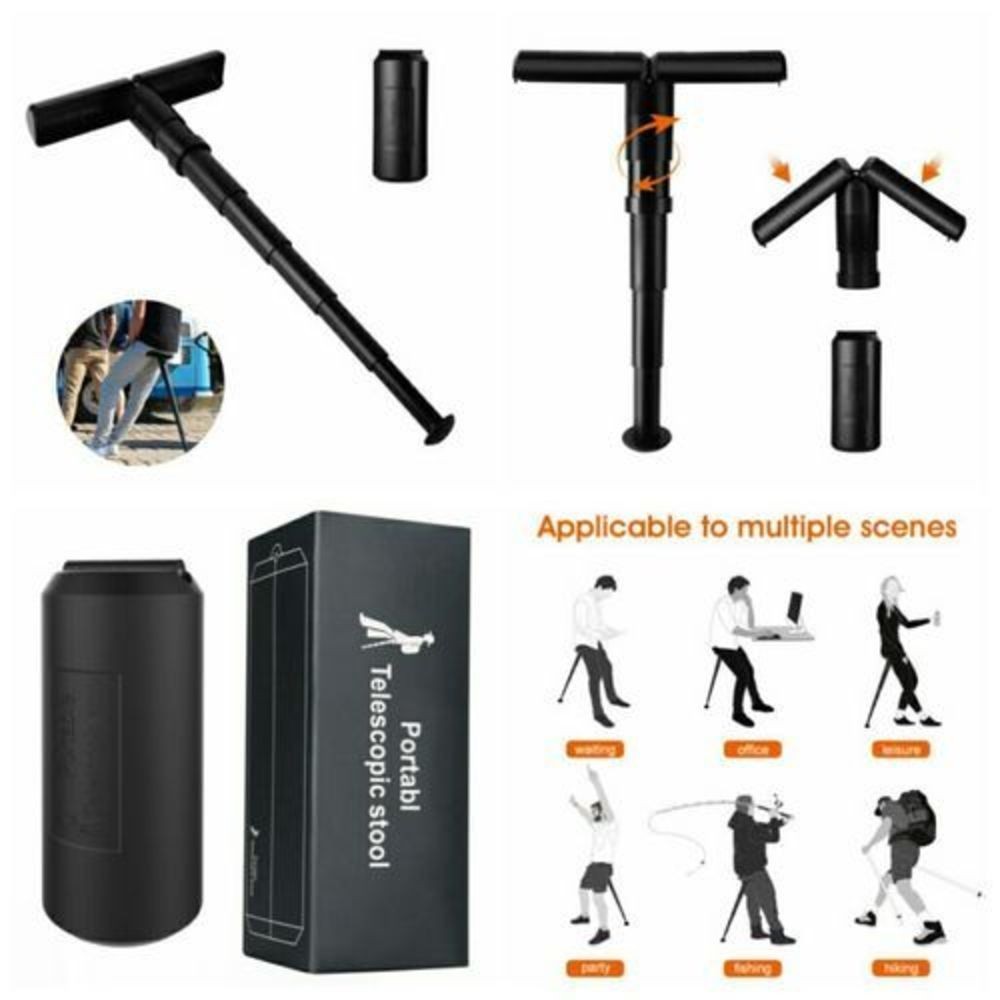 Banqueta Portatil Retratil Dobravel Compacta Sitpack Cadeira Banco Banquinho Fila Pescaria Show Telescopico