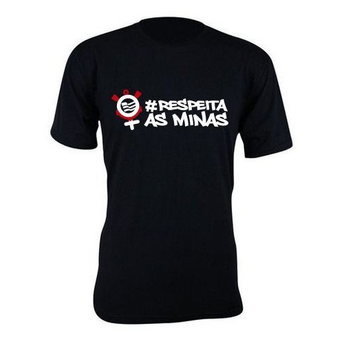 Camiseta camisa estampa Respeita as minas futebol time basica unissex manga curta