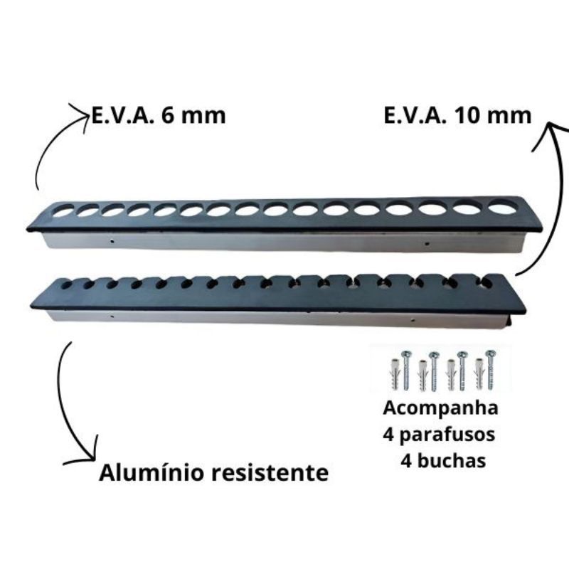 Stick rack Suporte De Parede Para 16 Varas - Expositor organizador de varas de pesca molinete carretilha p