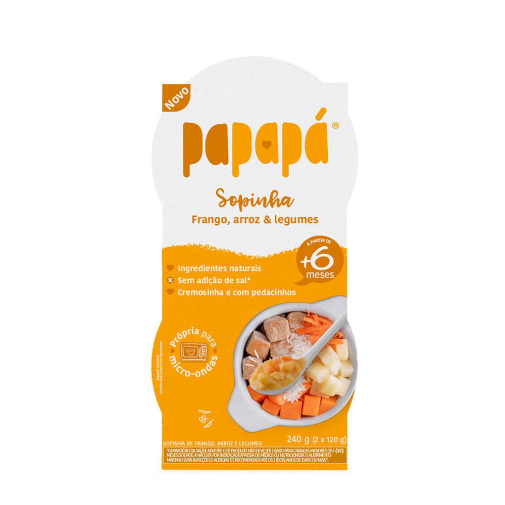 Sopinha Papapá de Frango Arroz e Legumes +6 Meses 240g em Oferta na Shopee
