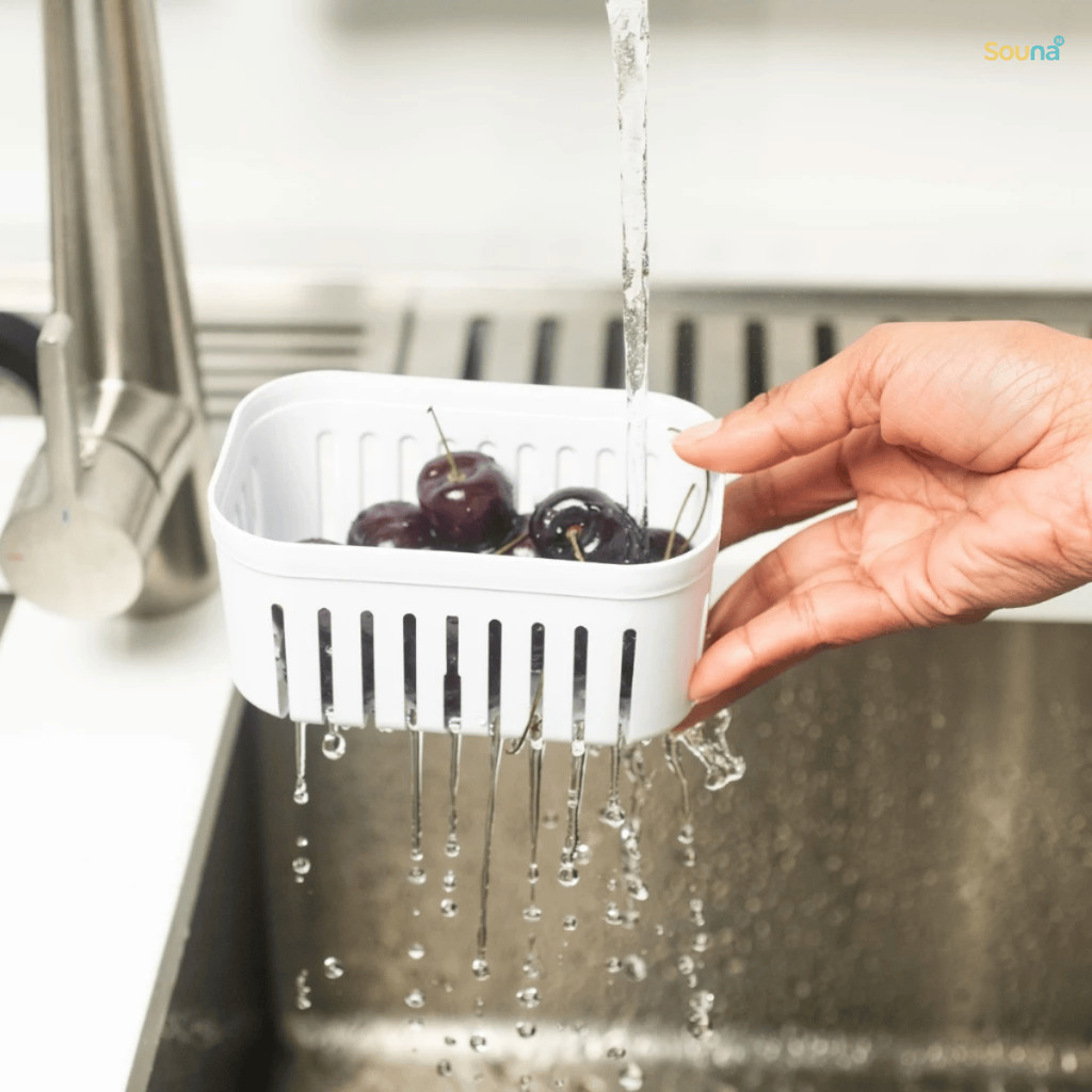 Organizadores de Geladeira com Cesto 650ml Multiuso Alimento Com Tampa Verdura e Vegetal · foto 2