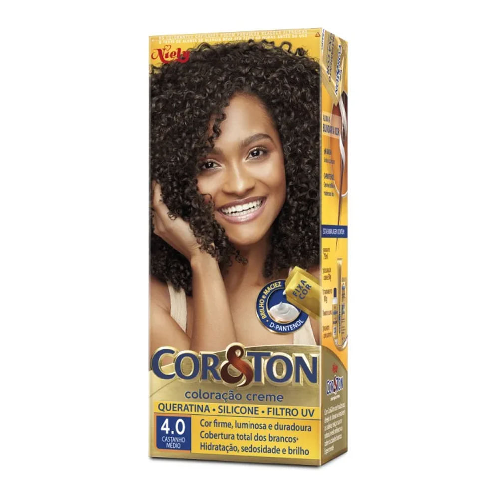 Tintura Creme Cor & Ton Castanho Médio 4.0