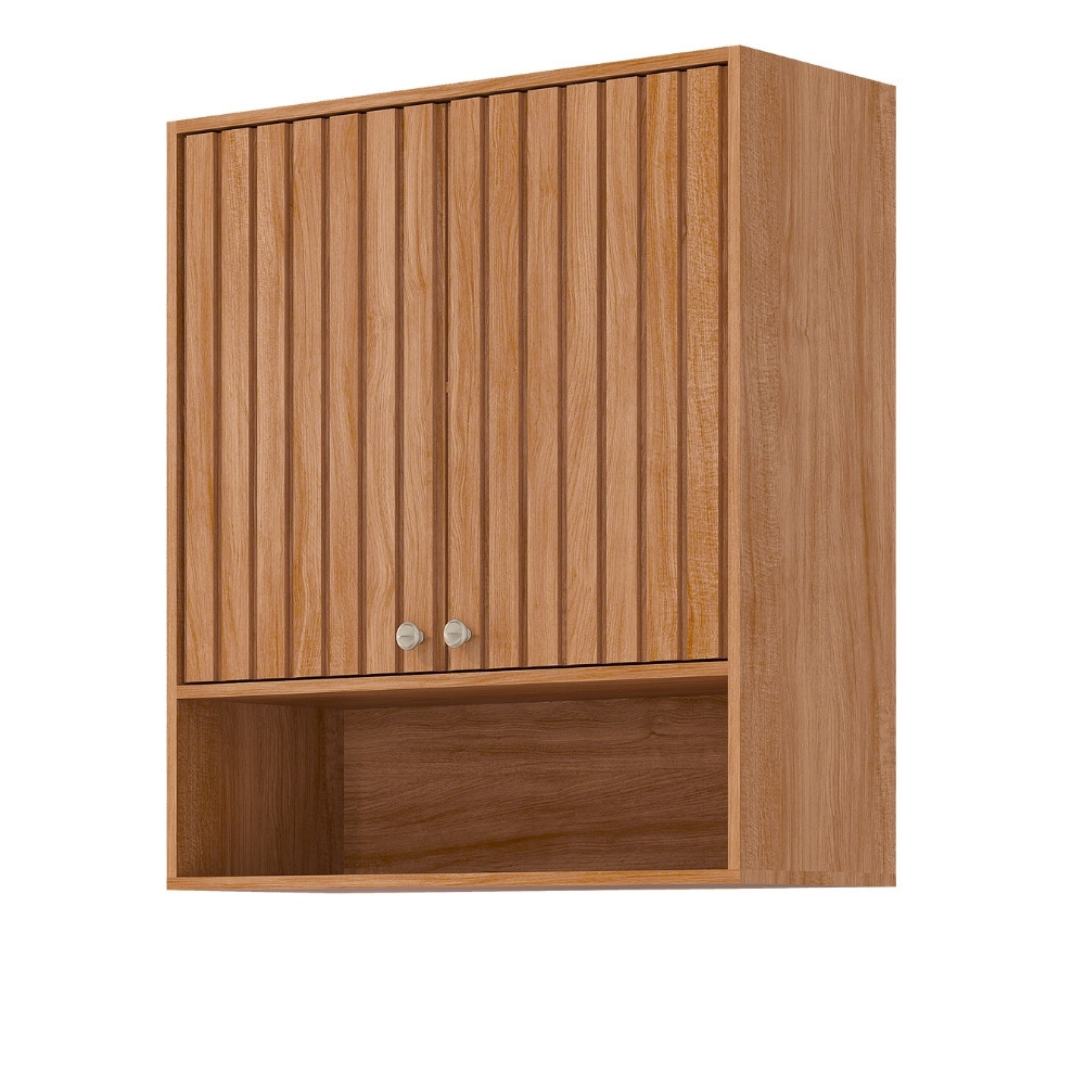 Armário Aéreo Ripado 2 Portas 80cm em MDF Divina MGM