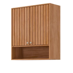 Armário Aéreo Ripado 2 Portas 80cm em MDF Divina MGM