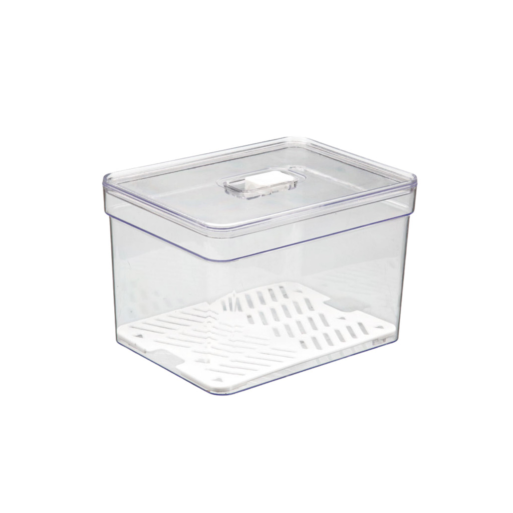 Organizador Quadrado 1,4L Com Tampa Geladeira Cozinha Dispensa