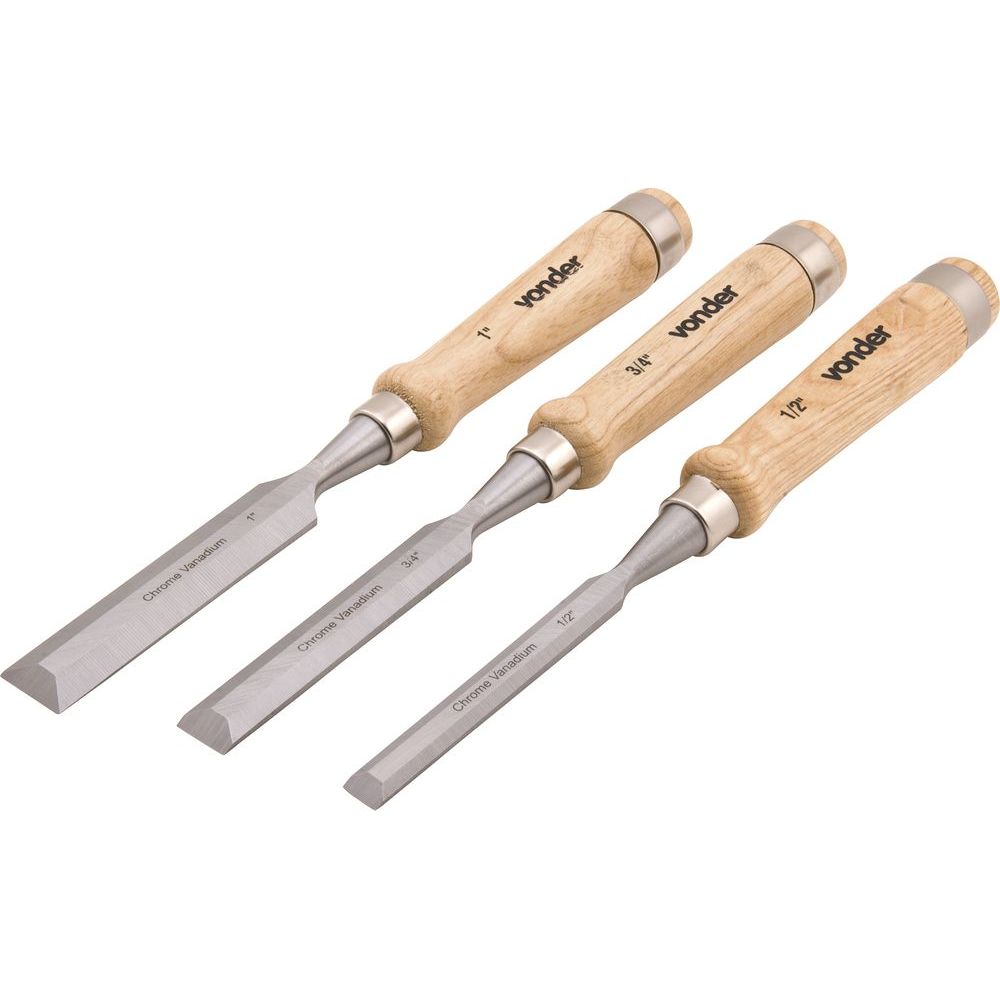 Jogo Formão 3 Peças Cromo Vanádio Cabo Madeira Vonder em Oferta na Shopee