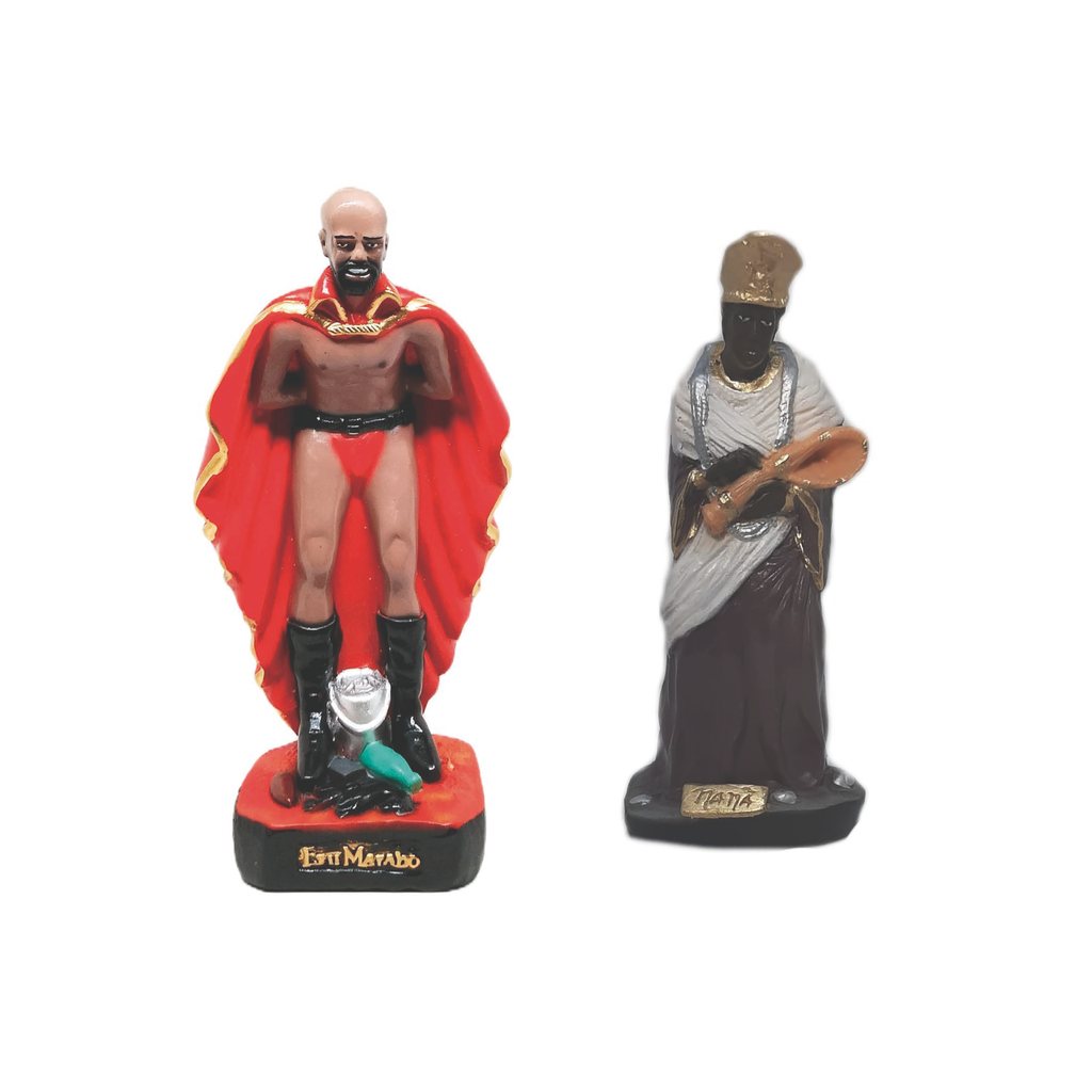 Escultura Estatueta Imagem Estátua Gesso Orixá Nanã Buruquê E Exu Marabô Candomblé Umbanda Altar Congá