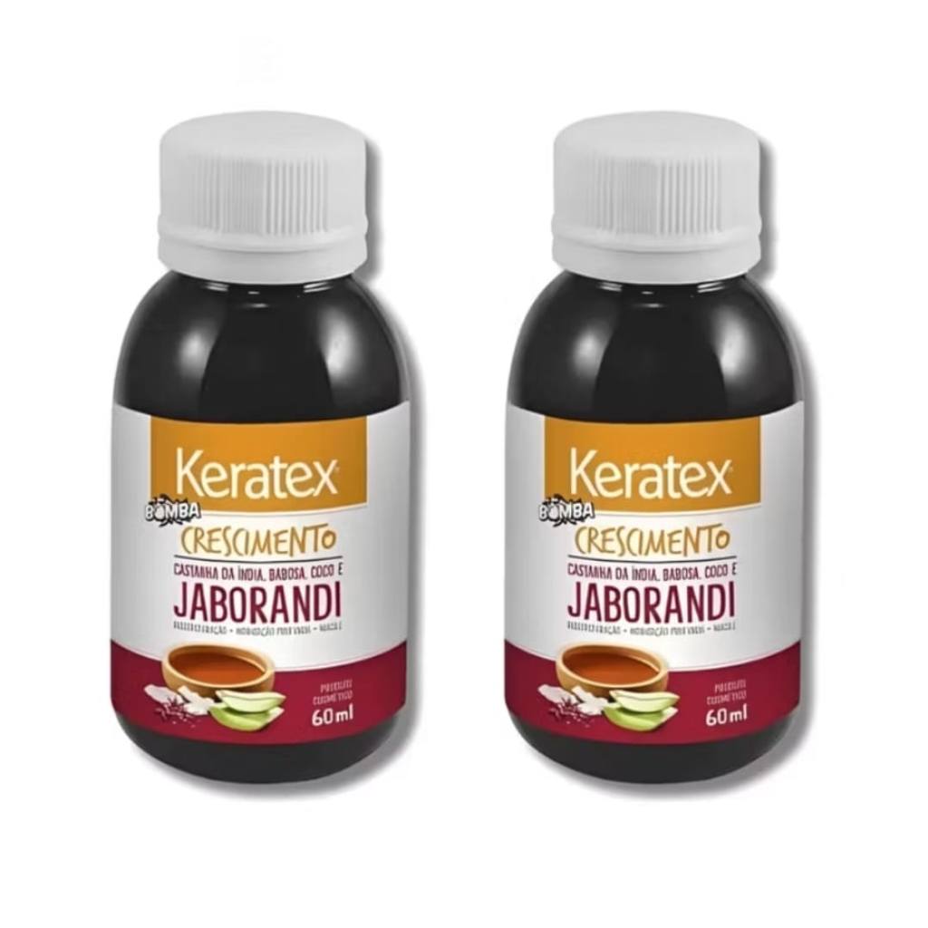 Kit c/2 Keratex Óleo Capilar Bomba de Crescimento Jaborandi 60ml em Oferta na Shopee
