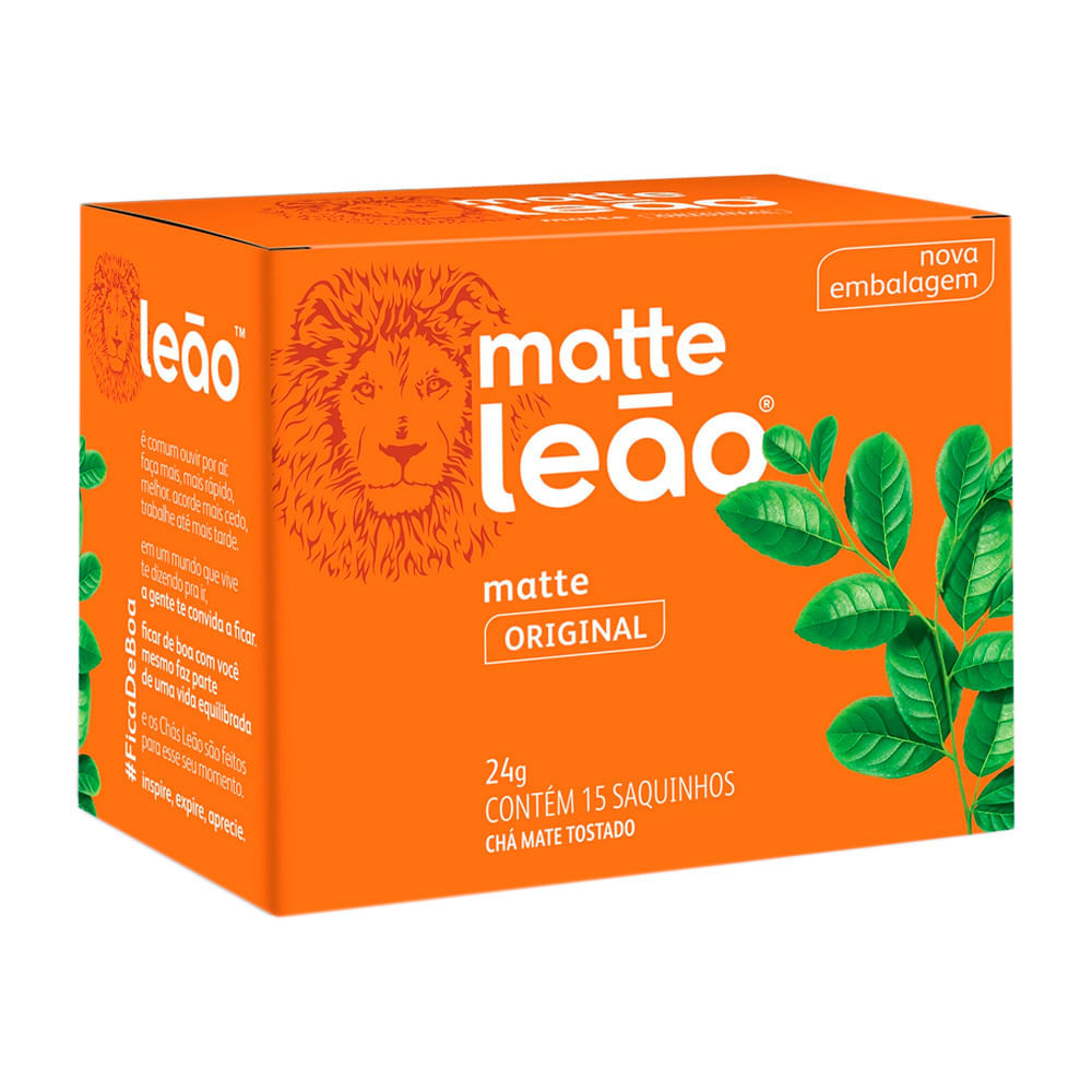 Chá Leão Mate Natural 15 Sachês em Oferta na Shopee