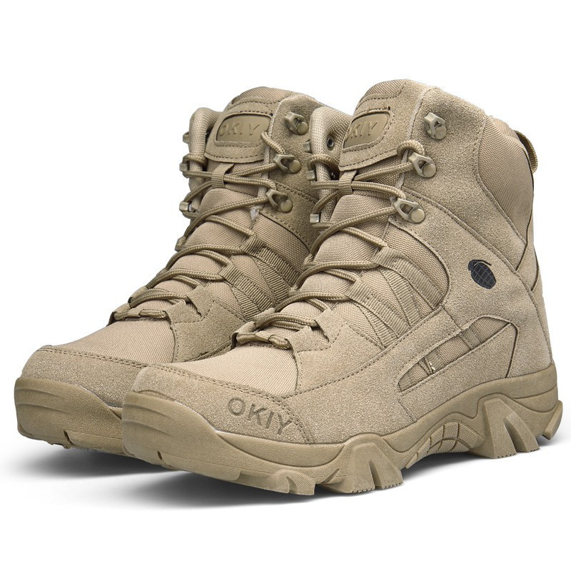 Botas Militares Masculinas de Couro Genuíno para Trabalho, Táticas, para Combate ao Ar Livre, Caça e Uso Casual, Modelo