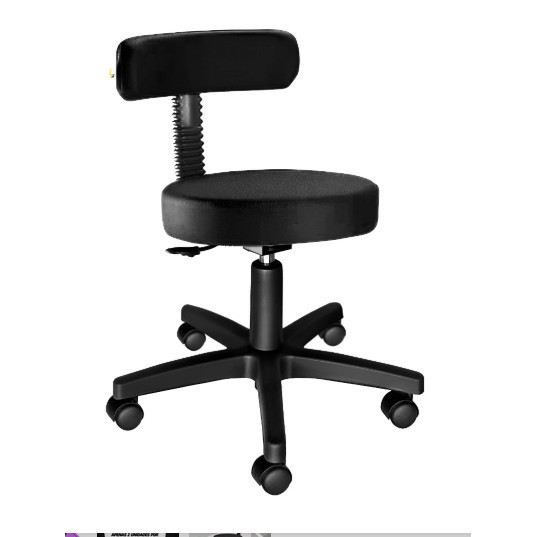 Cadeira Mocho Podologo Cor Preto Estética Tatuador Secretaria Manicure Cor Preta em Oferta na Shopee