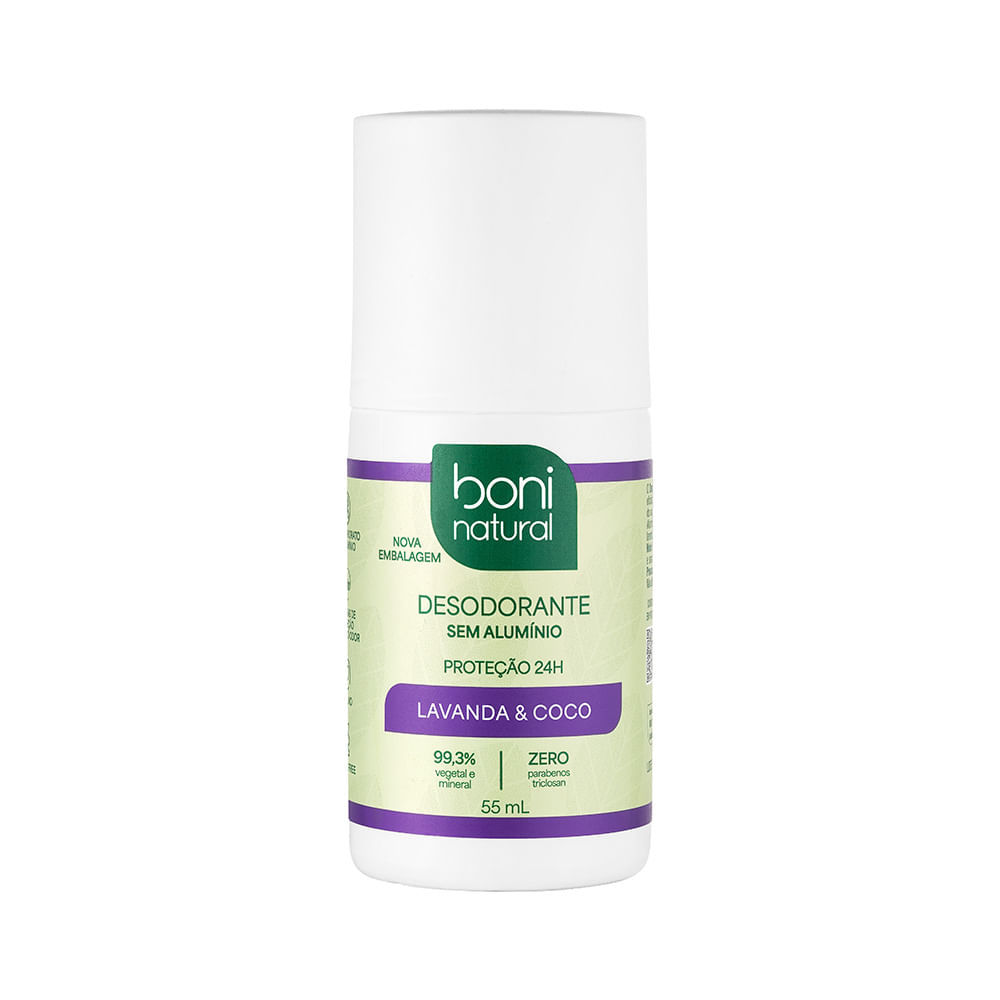 Desodorante Boni Natural Roll-on com Óleo de Coco e Magnésio Sem Alumínio 55ml em Oferta na Shopee