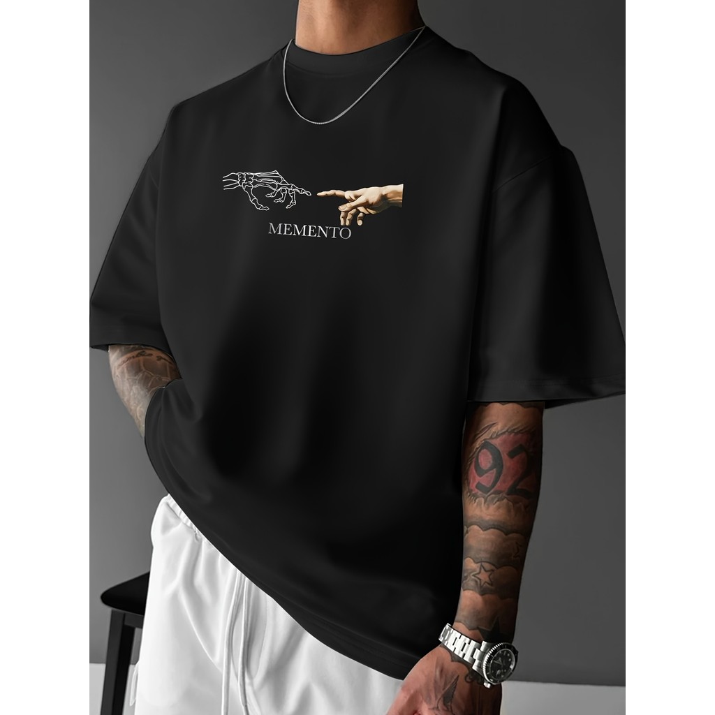 Camiseta Masculina Estilo Street com Padrão, Conforto Diário, Moda Urbana, Corte Solto, Tecido Respirável