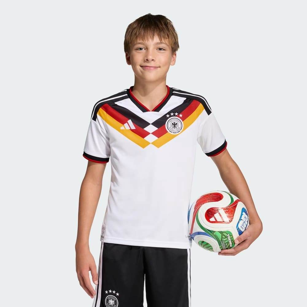 Camisa Alemanha I Adidas 2026 Infantil Branca Oficial + NF