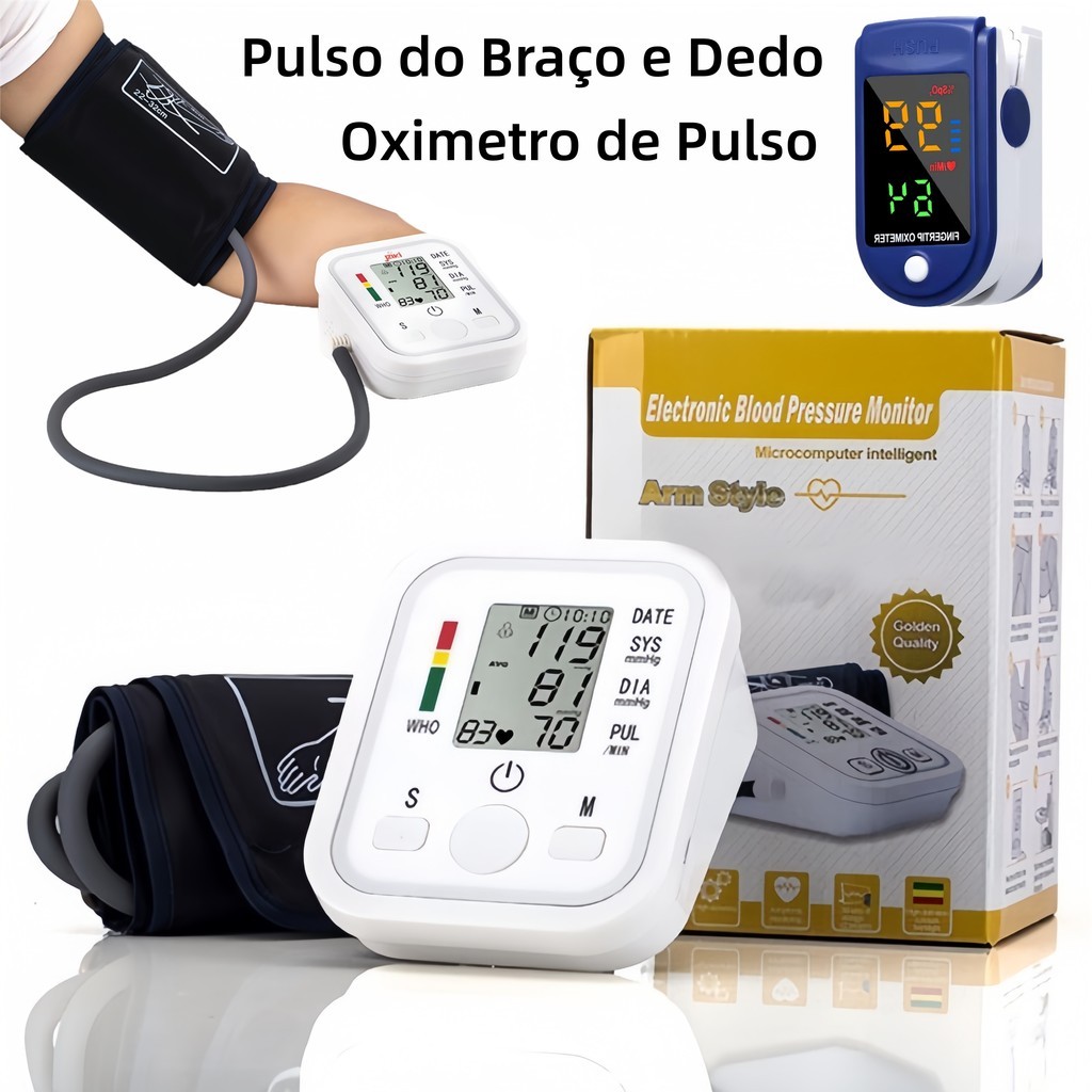 Aparelho Medidor De Pressão Arterial Digital De Braço Alta Precisão Com Instrução de Voz