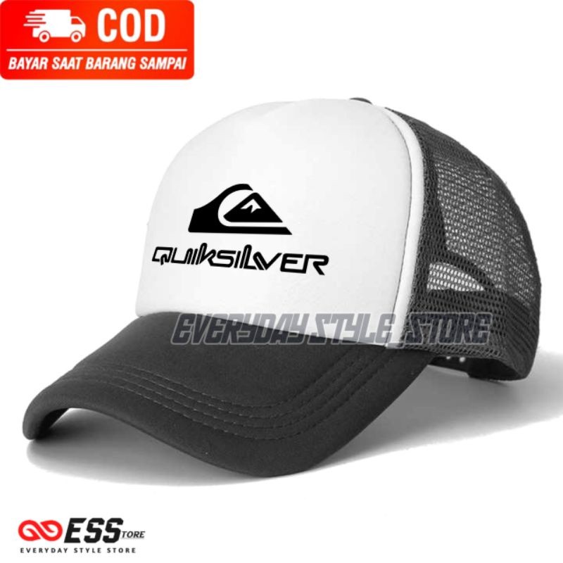 Pronto Estoque QUIKSILVER Todo Preto Logotipo Impresso Chapéu De Malha Ao Ar Livre Surf casual Boné De Beisebol Ajustáve