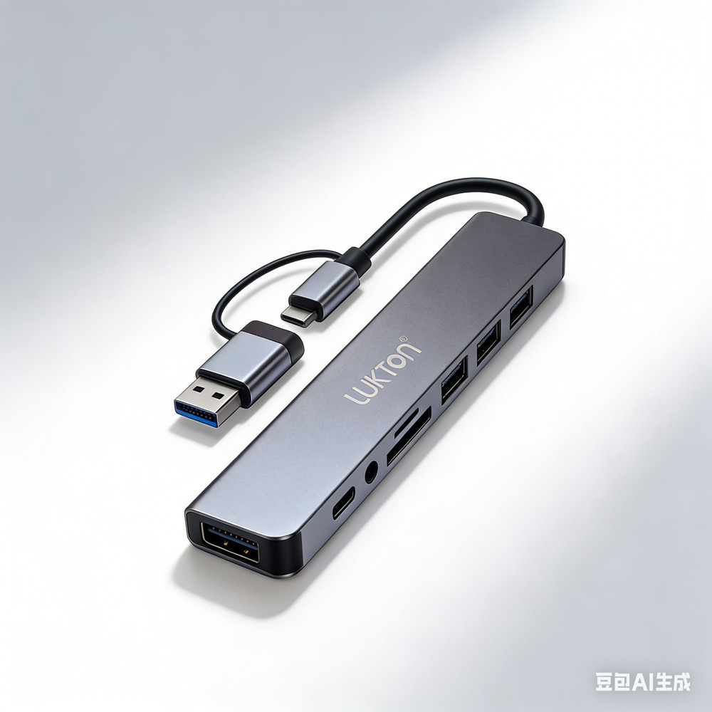 Hub Adaptador Type-C LUKTON HB-021 8 em 1 USB 3.0 Ultra Rápido