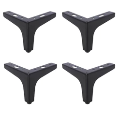 Kit Pé de Canto Para Sofá E Moveis Preto de Aço - Pé Curvo Preto Variações de 10cm e 15cm