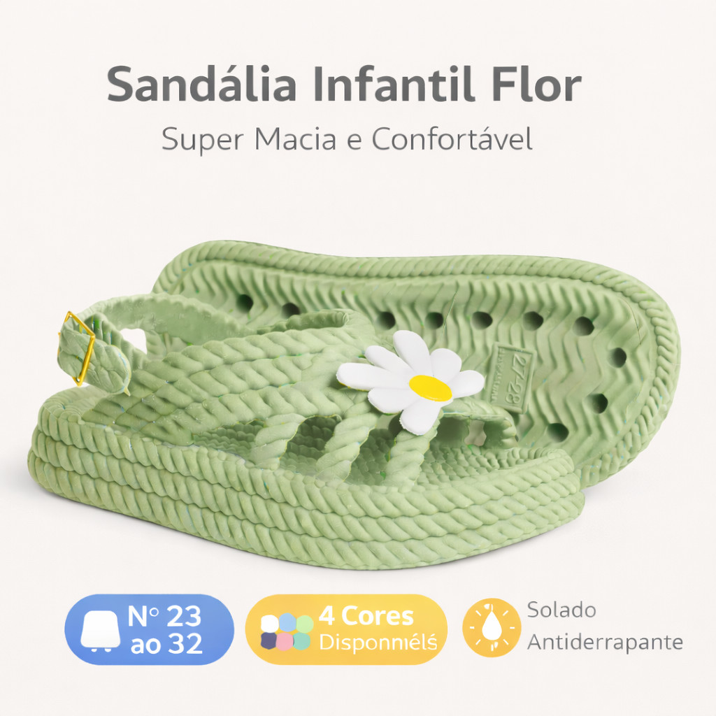 Sandália Infantil Menina Linda e Antiderrapante