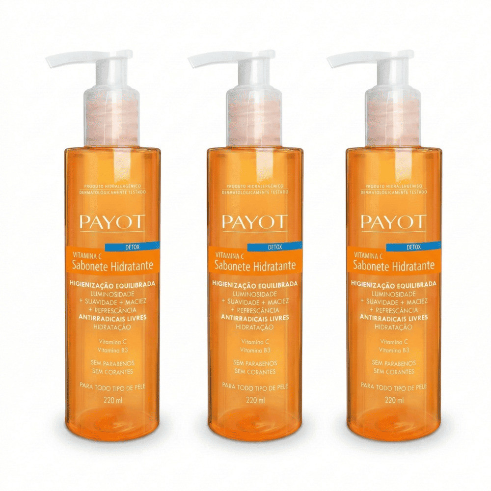 Kit 3 Sabonetes Líquido Payot Detox Vitamina C 220ml