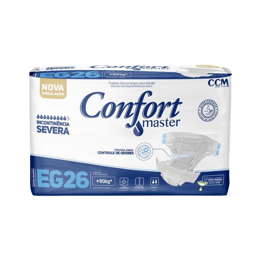 FRALDA GERIATRICA CONFORT MASTER EG INCONTINENCIA SEVERA COM 26 UNIDADES