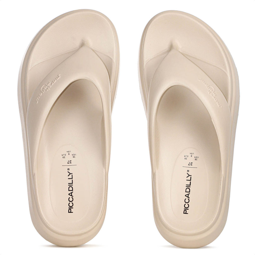 Chinelo Piccadilly Marshmallow Flatform Bege - Feminino
