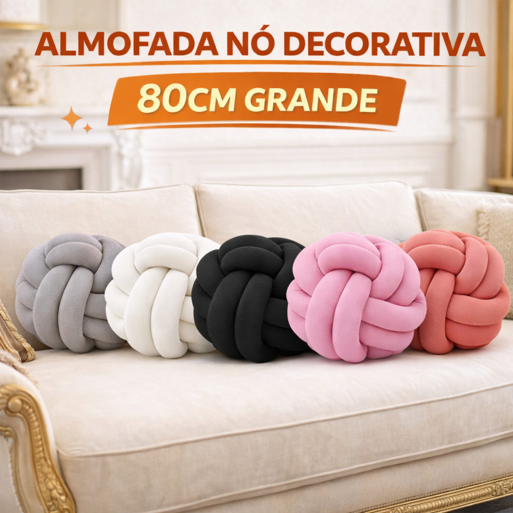 Almofada Nozinho Circunferência 80cm Grande Luxo Decorativa em Oferta na Shopee
