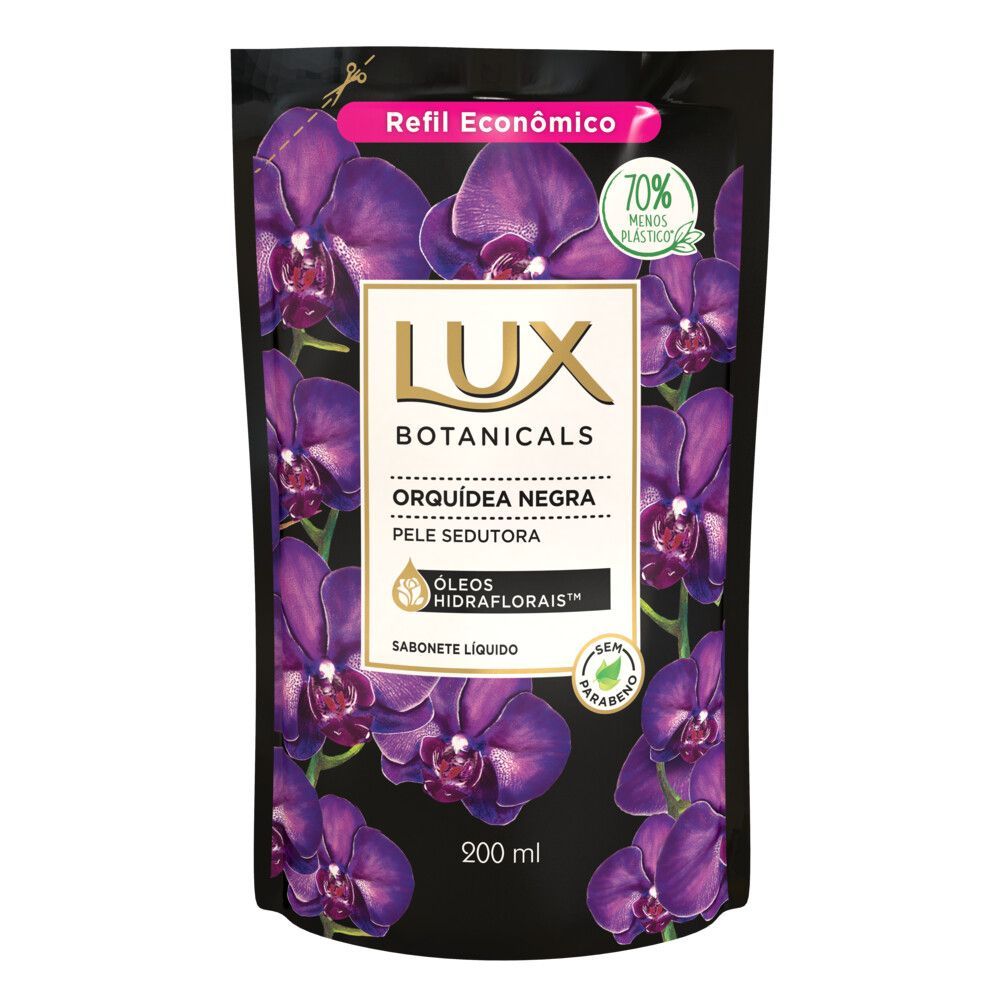 Sabonete Líquido Lux Botanicals Orquídea Negra Refil 200ml em Oferta na Shopee