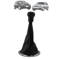 Kit Coifa Cambio Manopla Gol Saveiro Parati G3 2000 a 2005 Preta Courvin Aro Cromado Bola e Lente Preta
