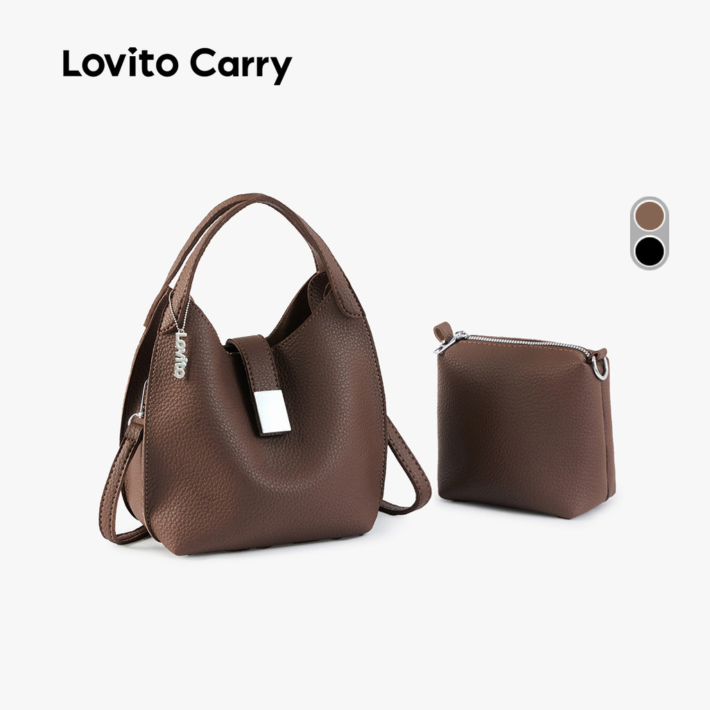 (Lovito Carry) Conjunto De 2 Bolsas De Ombro Pequenas E Elegantes Para Sogra LR30E010 em Oferta na Shopee