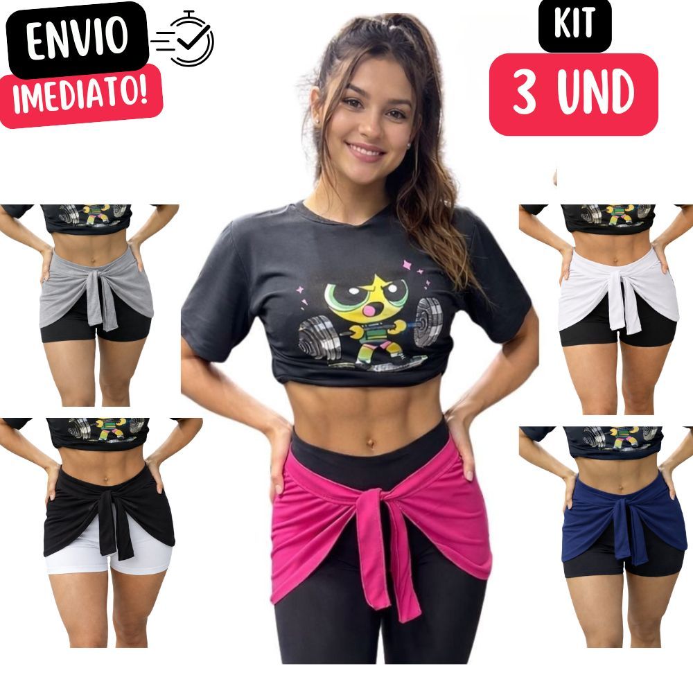 Kit De 3 Tapa Bumbum Para Usar Com Legging Com Faixa Para Amarrar Fitness Academia Ginástica Caminhada Feminino