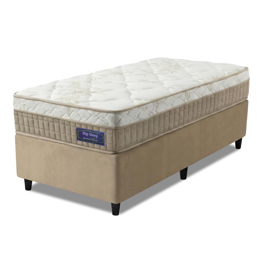 Cama Box Colchão Solteiro Molas Ensacadas Euro In Natural Confort 88x188x63cm
