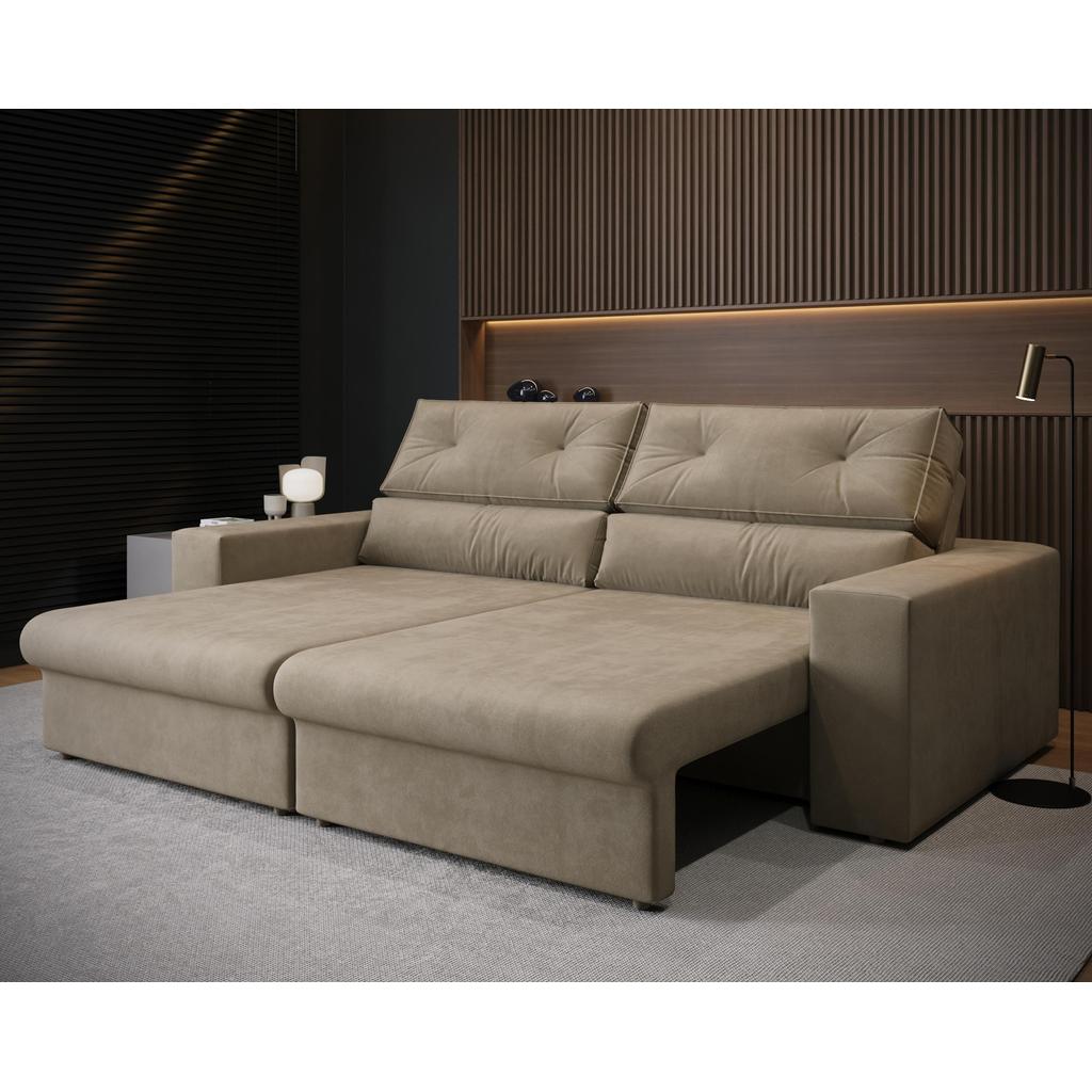 Sofá Retrátil Reclinável 2 Lugares Suede 1,60m Hera