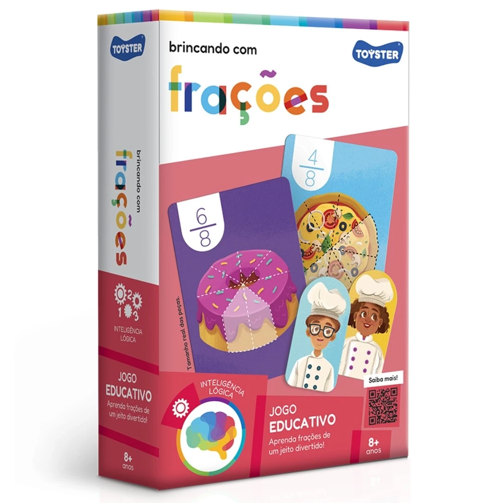 JOGO EDUCATIVO BRINCANDO COM FRAÇÕES TOYSTER BRINQUEDO MATEMÁTICA LÓGICO ALIMENTO TABULEIRO MÚLTIPLO