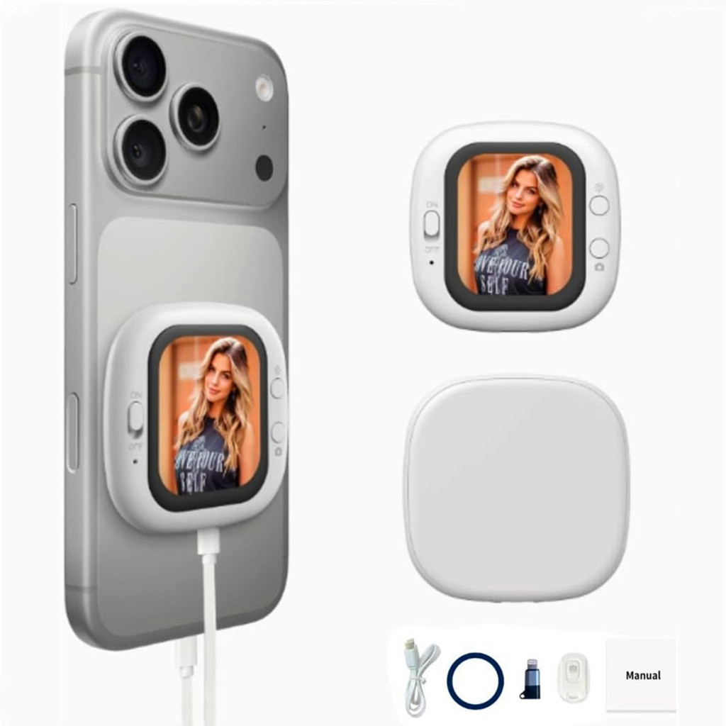 Câmera Traseira Magnética Selfie Tela 2.01 " Mini Monitor De Smartphone Com Fio Para iOS Android