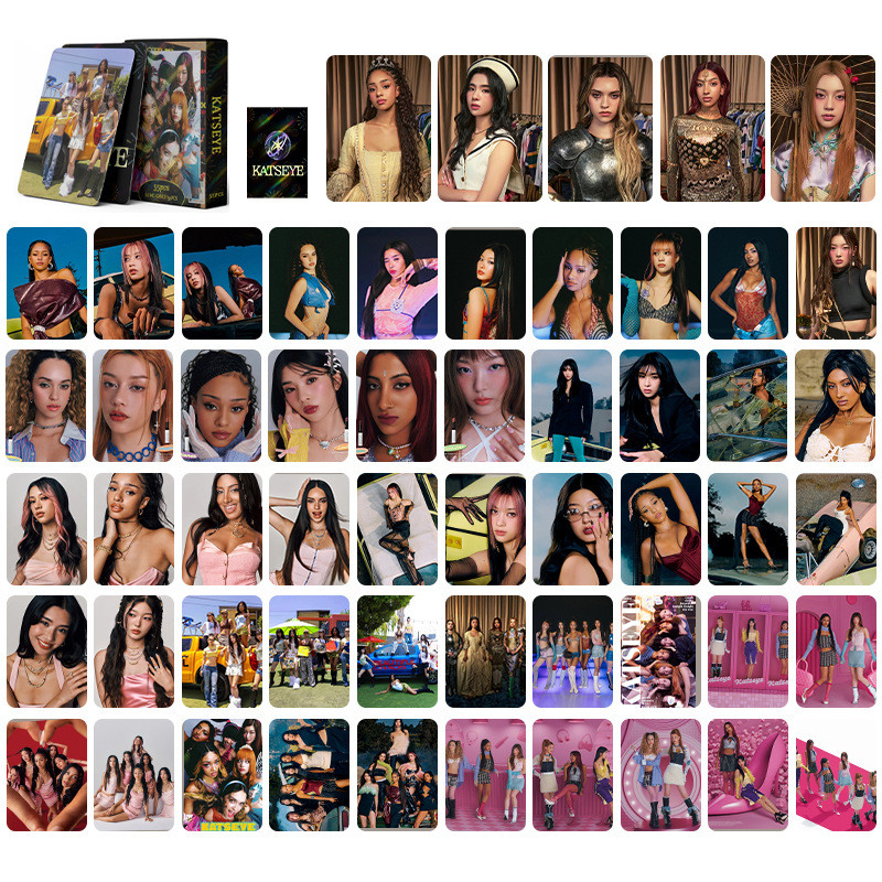 30-124pcs KATSEYE Cartões Postais A Laser Em Forma De Coração 2026 Saudações Da Temporada Internet Girl Lomo Cards SOPHI
