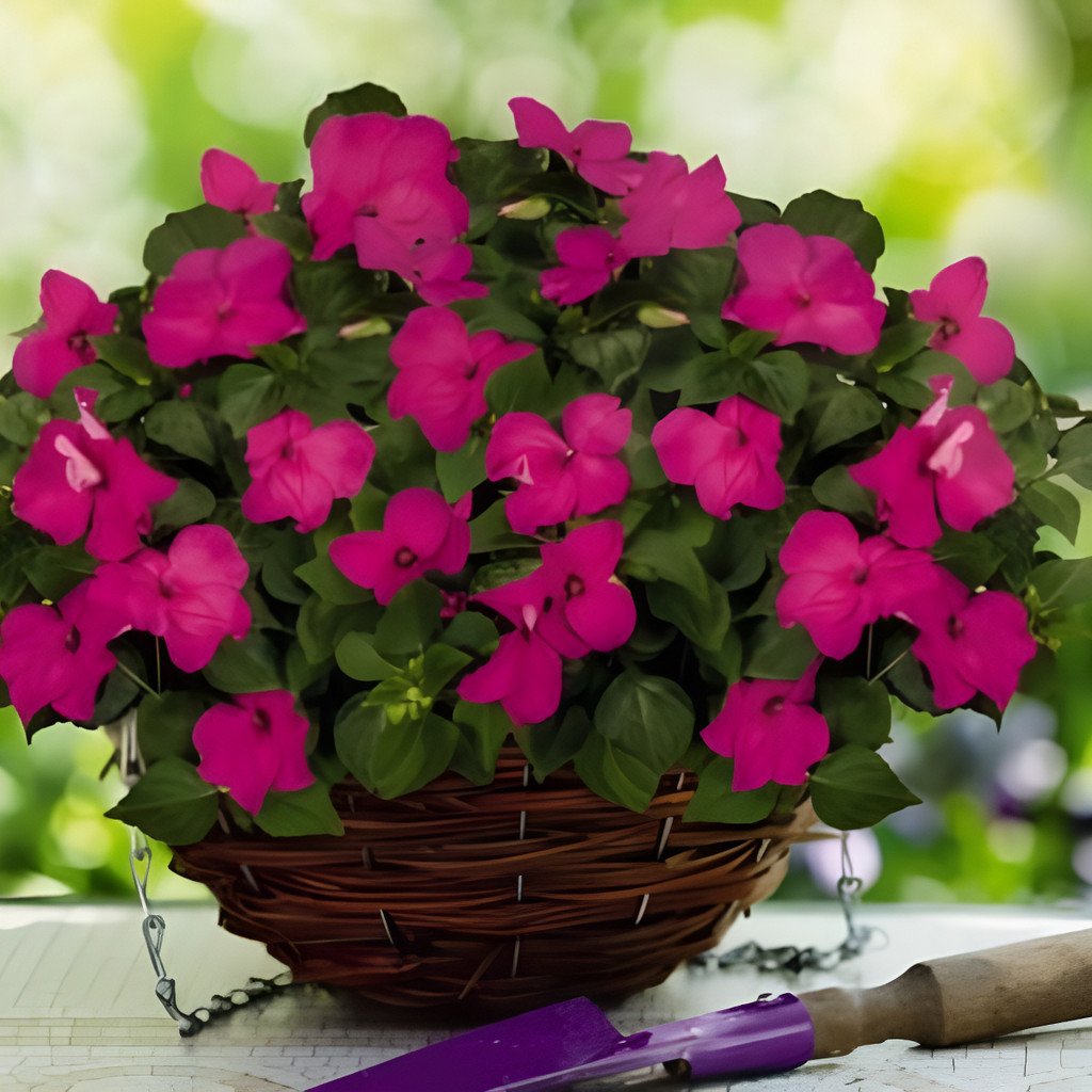 Sementes de Maria-Sem-Vergonha Impatiens Baby Carmine 1000 Unidades Flor Anual Jardim Vaso Fácil Cultivo