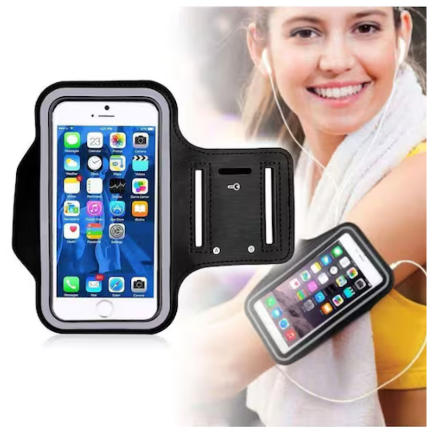 Suporte Braçadeira Celular Corrida Caminhada Academia Ajustável Porta Chave Saída Fone Capa De Braço Esporte